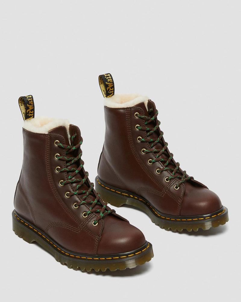 Dr Martens Barton Made in England Shearling Gevoerde Leren Winterschoenen Heren Bruin | NL 239ILH